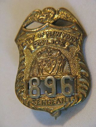 Vintage Obsolete City Of York Police Sergeant Mini Badge 896 Pin Pinback
