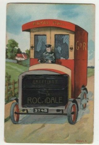 Rochdale Lancashire Royal Mail Van Novelty Pullout Postcard Us129