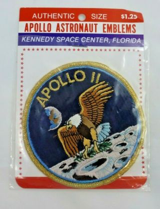 Authentic Vintage Apollo 11 Astronaut Patch - 4 " Cloth - Kennedy Space Center