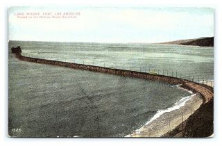 Vintage Postcard Long Wharf Port Balloon Route Los Angeles California V1