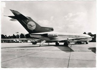Postcard Nurnberg Airport Lufthansa Boeing 727 Aviation Airline Airways
