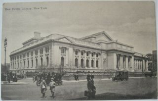 Public Library,  York Ny 1914 Postcard