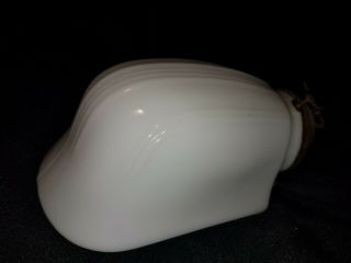 Antique Vtg Clam Shell Glass Gooseneck Student Table Lamp Shade,  Clamp 6 " White