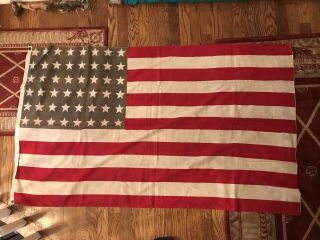 Vintage 48 Star Us Flag Roughly 3 X 5 American Usa Antique