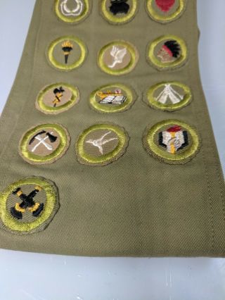 Vintage 1950 ' s Boy Scout Sash with 19 Merit Badges 3