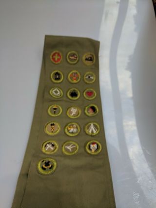 Vintage 1950 ' s Boy Scout Sash with 19 Merit Badges 4