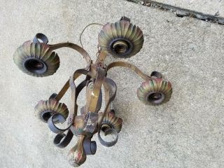 Victorian/vintage/antique Steel/metal 5 Light Chandelier.  Deco.  Refurbish.