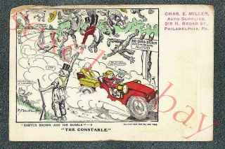 Buster Brown & Yellow Kid " The Constable " Circa 1906 Printed Postcard Grade 2