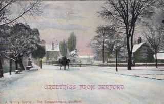 Bedford - A Wintery Scene By Blake & Edgar 1908