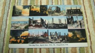 The Big Fire April 2nd 1914 St Augustine Fla Postcard 12 Views Unposted