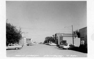 Edinburg,  North Dakota Main Street Vintage Photo Postcard