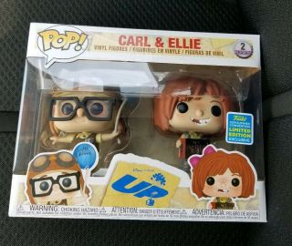 Carl And Ellie Funko Pop Disney 2 - Pack Sdcc Box Lunch Exclusive Next Day Ship