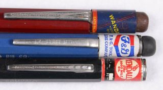 3) Vintage AUTOPOINT Advertising Mechanical Pencil KENDALL OIL Cato Oil F&G TOOL 2
