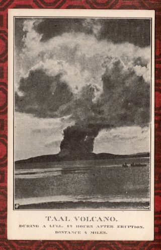 Taal Volcano Lull 13 Hours After Eruption Philippines Vintage Postcard