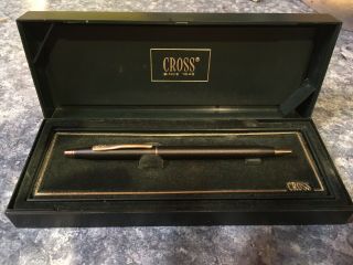 Vintage Cross 2502 Classic Century Black Ballpoint Pen W/ 23kt Gold Plated Trim