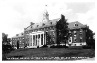 College Park Maryland Engineering Bldg Real Photo Vintage Postcard K106450