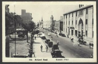 Pakistan India Karachi Vintage Real Photo Postcard Mcleod Road