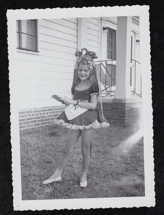 Vintage Antique Photograph Cute Little Girl In Maid 
