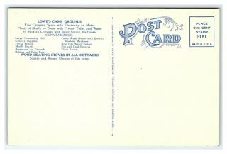 Vintage Postcard Lowe ' s Camp Cottages St.  Petersburg Florida M1 2