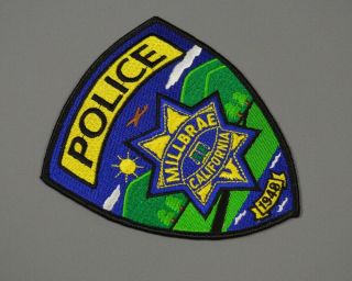 Millbrae California Police Last Issue Patch,  San Mateo County Ca