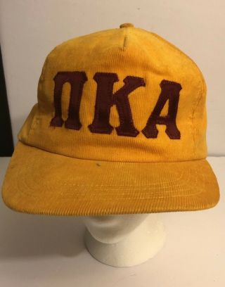 Rare Vintage Pi Kappa Alpha Pike Adjustable Cap Hat Burgundy Yellow 80 