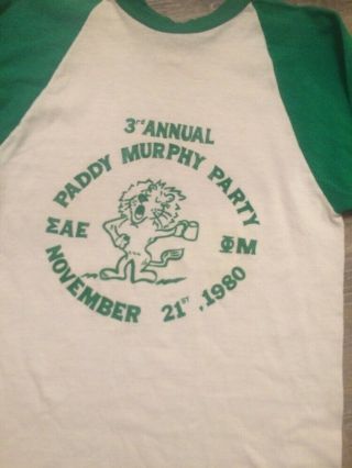 1980 Paddy Murphy Sae Vintage Shirt Sigma Alpha Epsilon Medium M Al Capone