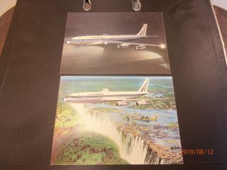 2 Airline Issue Postcard Air Zimbabwe Boeing 707