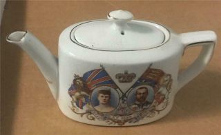 British Royalty China Teapot - King Edward Vii & Alexandra - British