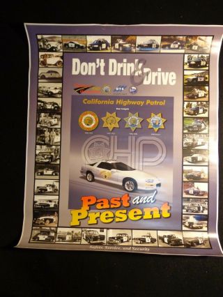 California Highway Patrol (CHP) DWI Poster - Past and Present Police Cars - Rare 2