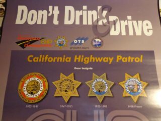 California Highway Patrol (CHP) DWI Poster - Past and Present Police Cars - Rare 4