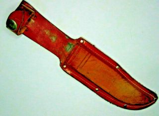 WESTERN USA W36 LEATHER Sheath looks 10 INCH HUNTING KNIFE good shape 3