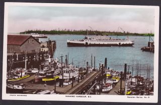 Circa 1950 Real Photo Rppc Postcard Nanaimo Harbour,  British Columbia