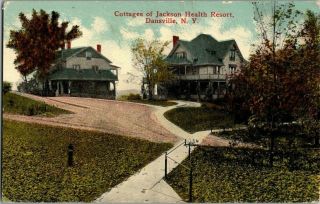1908.  Cottages Of Jackson Health Resort.  Dansville,  Ny Postcard Sc9