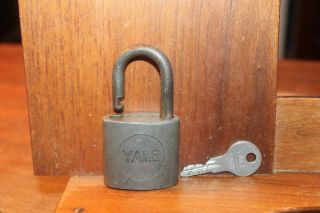 Vintage Yale Lock Padlock With Key Steel Usa