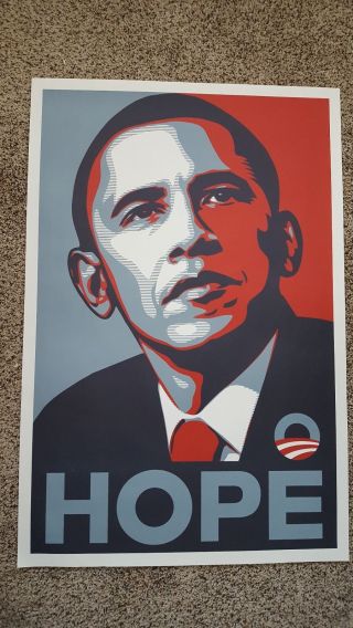 Obama Hope Poster 08 Election Campaign Shepard Fairey 36 " 24 "