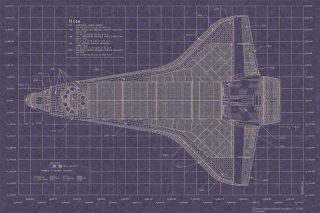 Space Shuttle Insulation Layout Set Of 4 Blueprints Sourced From Nasa Documents