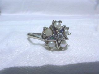 Eastern Star 10k Ring With Pearls Vintage