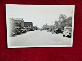 Elko Nevada Real Photo Postcard 1946 Rppc Old Cars Ford Sign Hotel Rare