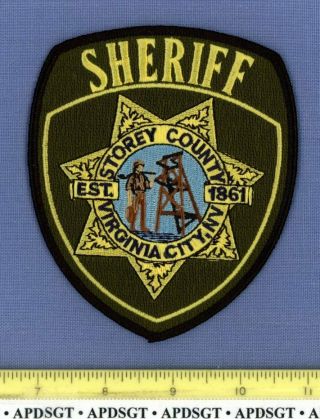 Storey County Sheriff Nevada Police Patch Miner Full Embroidery