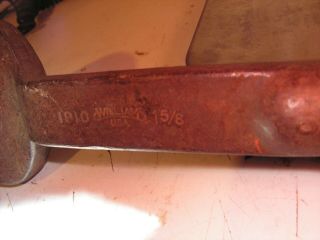 Vtg 1910 Williams 1 5/8 " Open End Spud Wrench Usa Iron Worker Tool Old Logo 20 "