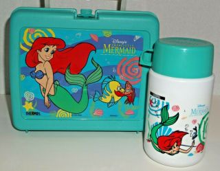 Vintage The Little Mermaid Lunch Box & Thermos Disney
