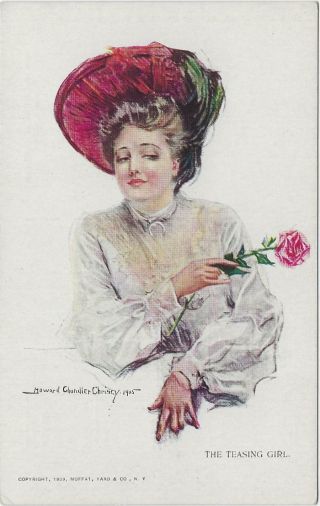 Howard Chandler Christy As Postcard The Teasing Girl 1900 