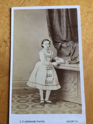 Victorian Cdv Photo Of A Young Girl In Short Dress