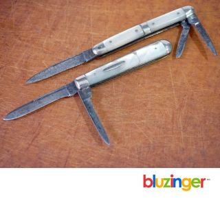 (2) Antique Pearl Folding Knives Simmons Hardware Hornet Whittler,  Walden Knife