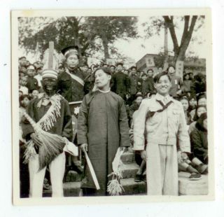 C1940s China Chinese Black Faced Mission School Event Photo - Likely Near Peking
