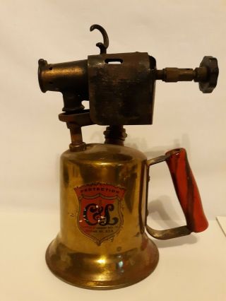 Vintage Brass Blow Torch Clayton And Lambert Mfg Co Protection
