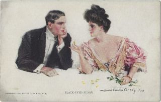 Howard Chandler Christy As Black Eyed Susan Postcard 1900 