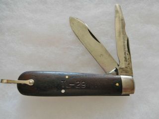 Vintage Wwii Us Army Schrade Cut Co.  Walden Ny Soldiers Etched Blade Pocket Knife