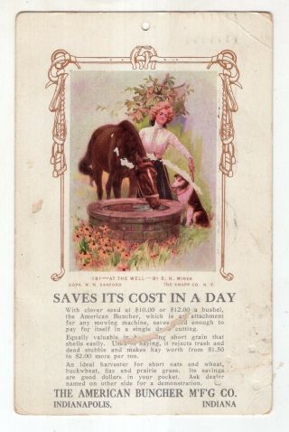 1912 Post Card Advertising The American Buncher Mfg.  Co.  Farm Machinery