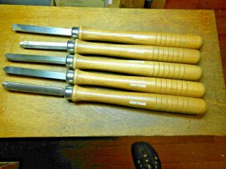 5 Pc Craftsman Wood Lathe Chisel Set " D " 2851,  2854,  2856,  2858,  2862